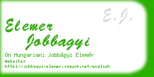 elemer jobbagyi business card